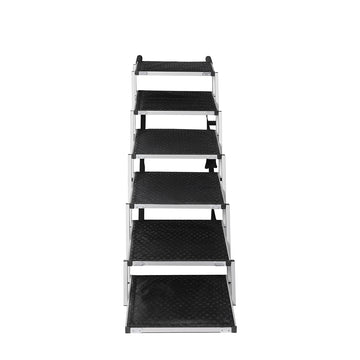 PaWz 6 Steps Dog Ramp Adjustable Height Stair Car Dog Folding Portable Aluminium PaWz